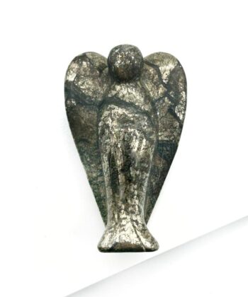 guld grå krystal engel på hvid baggrund