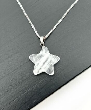 krystalstjerne på sølv kæde