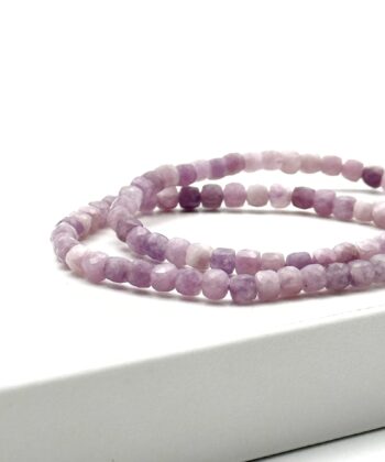 Lepidolit - Armbånd Facet 4 mm