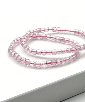 Rosenkvarts - Armbånd Facet 4 mm