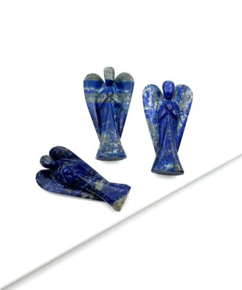 Tre blå engle med grå detaljer