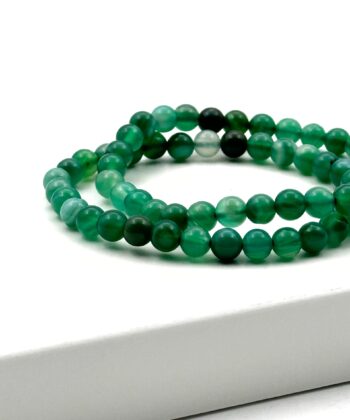 Agat Grøn - Armbånd 6 mm