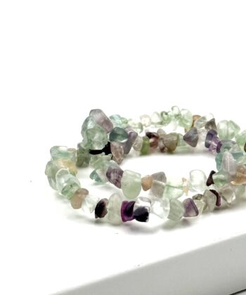 Elastikarmbånd med flourit splits i mint