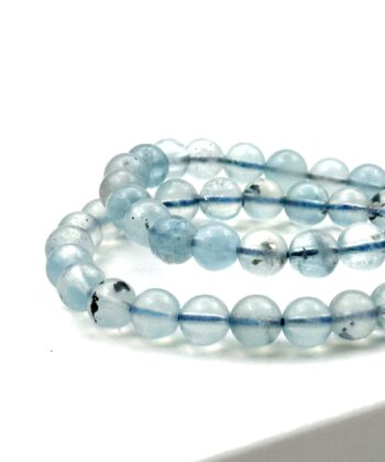 Lyseblå elastik armbånd af halvædelsten