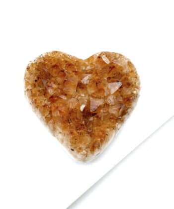 Citrin, Brændt - Hjerte - UNIKA