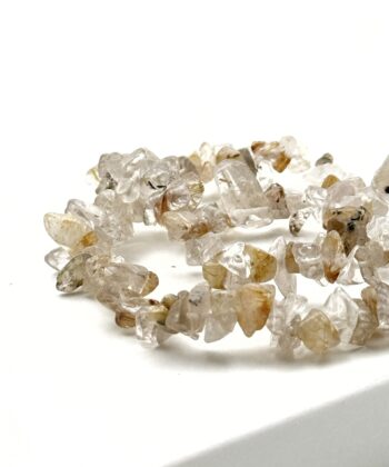 Elastikarmbånd med klare gyldne split sten