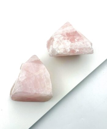 Rosenkvarts - Toppoleret Spids