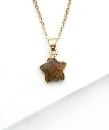 Jaspis Landskab - Stjerne - Halskæde