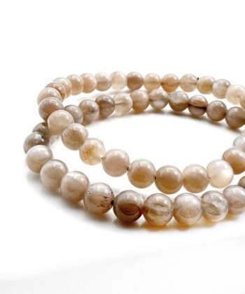 Månesten, Sort - Armbånd 6 mm