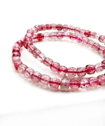 Jordbærkvarts - Armbånd Facet 4 mm