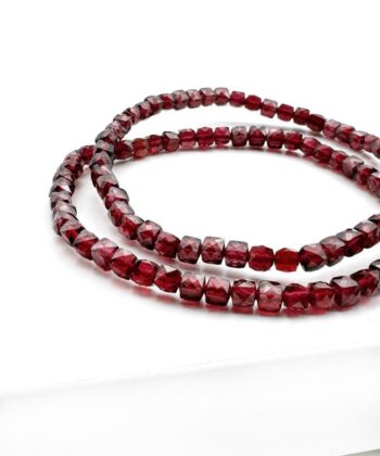 Granat - Armbånd Facet 4 mm