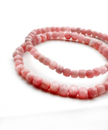 Opal, Pink - Armbånd Facet 4 mm