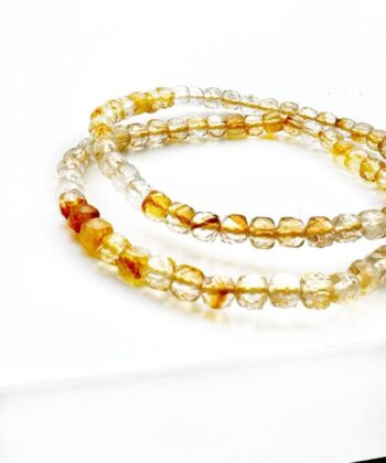 Citrin Brændt - Armbånd Facet 4 mm