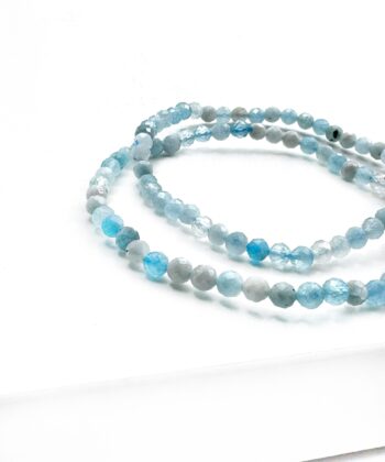 Akvamarin - Armbånd Facet 4 mm