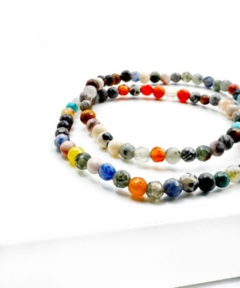 Multi Krystal - Armbånd Facet 4 mm