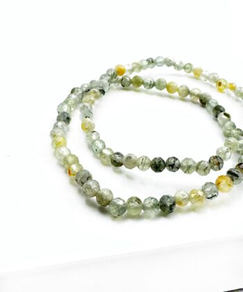 Prehnit - Armbånd Facet 4 mm