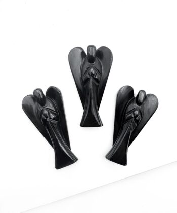 Obsidian, Sort - Engel 7,5 cm