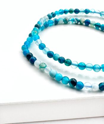 Agat, Blå - Armbånd 4 mm