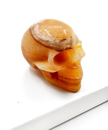 Calcit, Gul - Skull - UNIKA