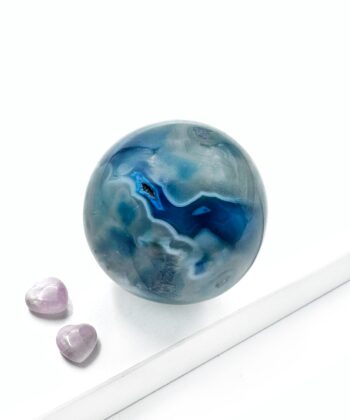 Agat, Blå - Kugle - UNIKA