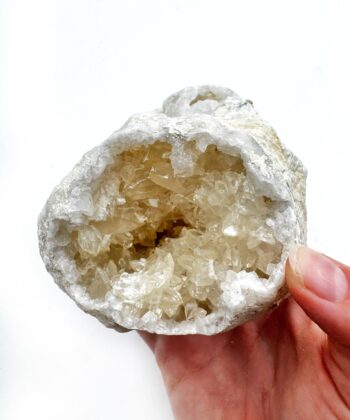 Kvarts Geode m. Honning Calcit - Rå - UNIKA